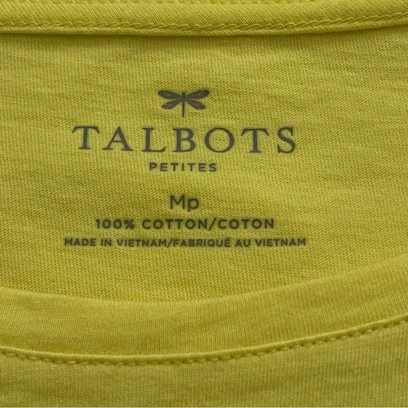 Talbots Top Cap Sleeve Eyelet Lace Trim Size Medium Petite - Picture 11 of 12